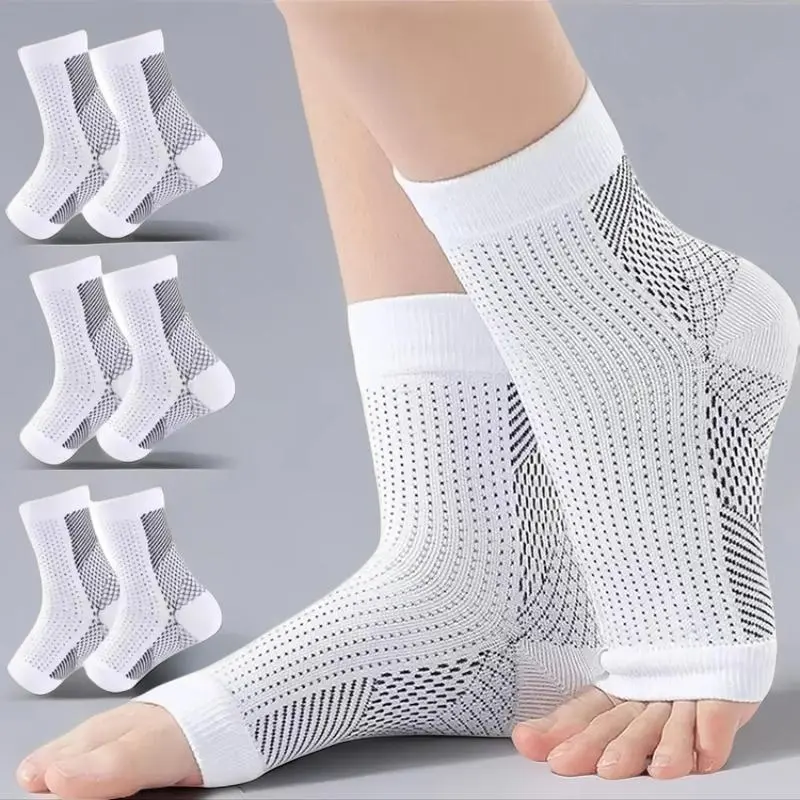 Toeless Ankle Compression Sleeves for Men Women - Outdoor Fitness Sports Protection Socks, Anti-Slip Moisture Wicking Athletic Support Compression Foot Guards