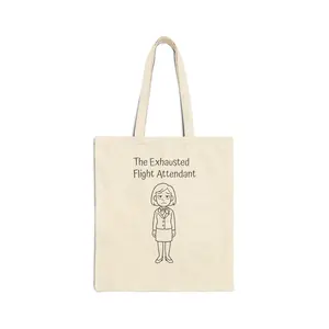 Exhausted Female Flight Attendant Canvas Tote Bag