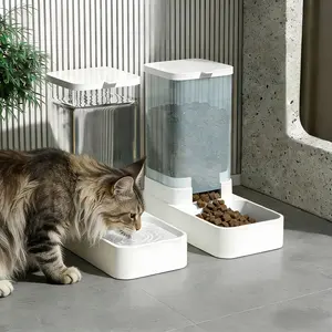 Smart Pet Bowl Feeder, Non-Slip Transparent Material, Detachable Easy Clean, Water Food Separation, Automatic Refill, Large Capacity