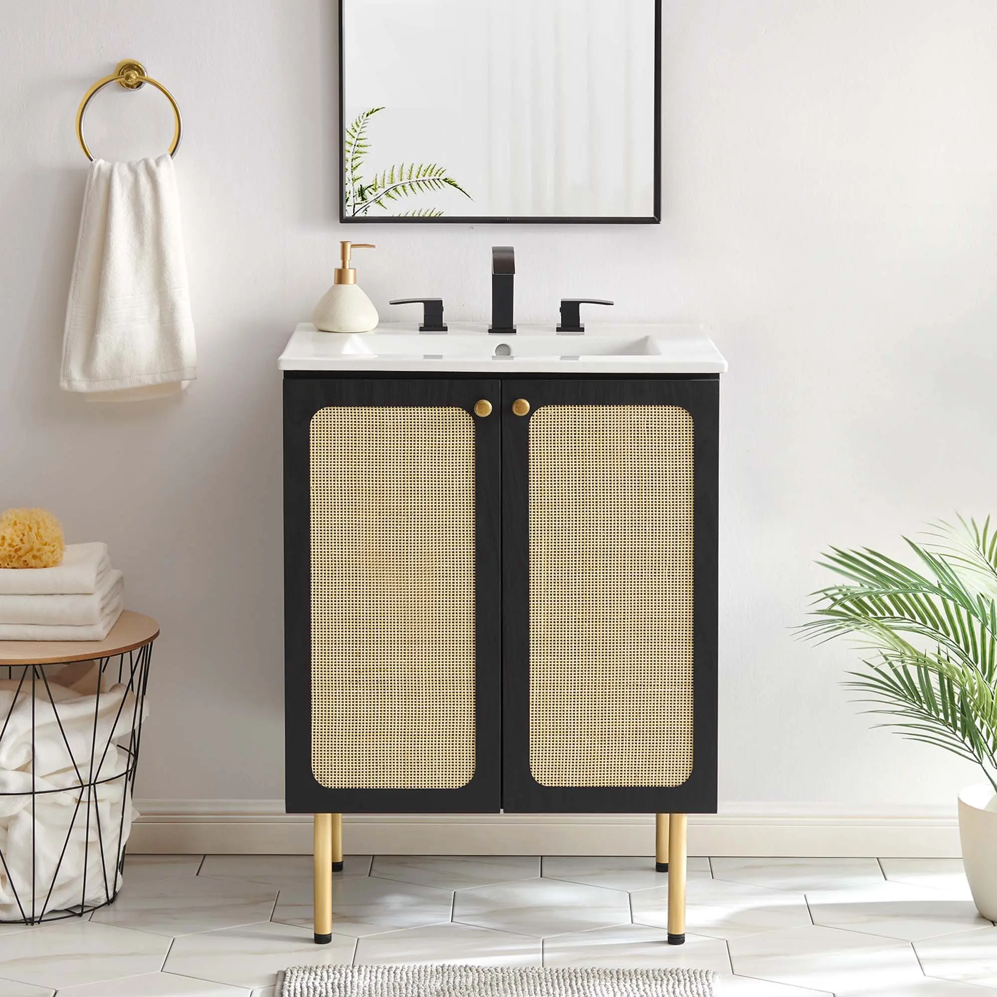 Chaucer 24" Bathroom Vanity Cabinet (Sink Basin Not Included) in Black