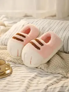 Women's Cartoon Cat Paw Plush Slippers Soft Comfortable Home Shoes Warm for Fall Winter Indoor Outdoor Use Trending Footwear fur slipper