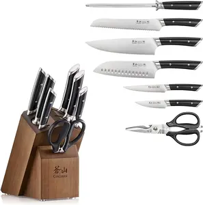 Cangshan HELENA Series German Steel Forged Knife Block Set (8-Piece, Black)
