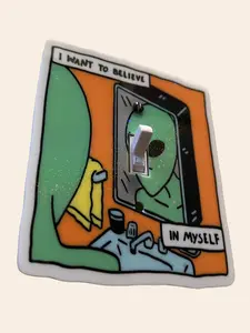 Hopeful Alien Wall Plate Covers with Holographic Space Pattern for Cosmic Decor Red Blue Gold Glow Options Easy Installation Standard Toggle Switch & Outlet Covers