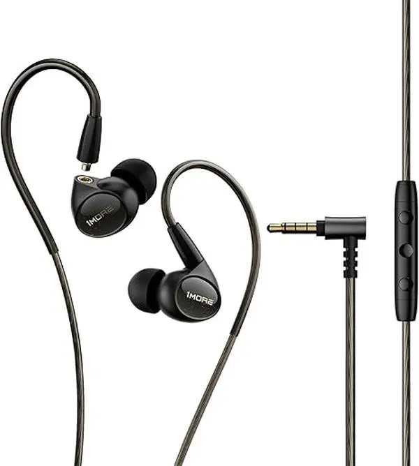 1MORE P50 Penta Driver Wired In-Ear Monitor Earbuds, Hi-Res Certified Hybrid Multi-Driver HiFi Electronic Earphones with Detachable MMCX Connector, 3.5 mm Jack, Durable Cable, MEMS Mic, 3-in-1 Control for Smartphones/PC