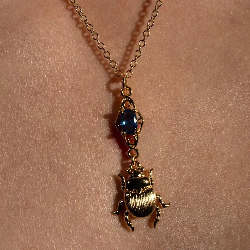Frankenstein Elizabeth’s Blue Stone Scarab Necklace