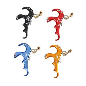 Metal Four-Finger Release Aid – Compound Bow Archery Release, Wrist Strap Handheld, Precision Trigger for Hunting & Target