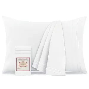 Mellanni Iconic Collection Set of 2 Pillowcases Hypoallergenic Microfiber Easy Care Wrinkle Fade Resistant Durable Bedding Accessories