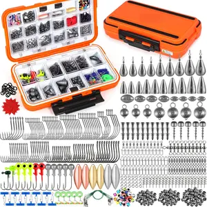 Fishing Gear Accessories Kit, 449PCS Fishing Tackle Box with Tackle Included, Fishing Hooks, Fishing Weights Sinkers, Jig Heads, Fishing Tackle Set Equipment  Bass Trout, Gifts  men