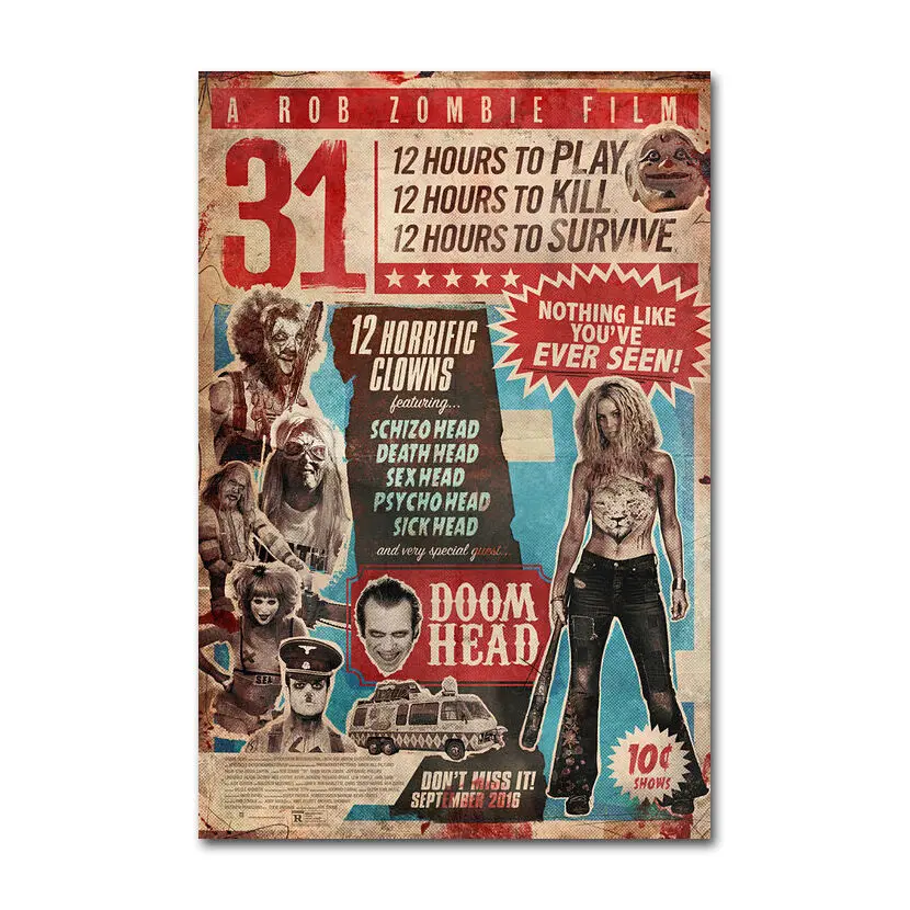 A Rob Zombie 31 Horror Movie Art Poster
