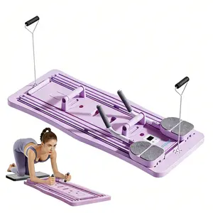 Multi Function All In One Pilates Training Plate, Lightweight Indoor Home Gym Workout Machine, Multifold Collapsible Abdomen Core Workout Trainer, Full Body Abs Toning Equipment, 300LBS Load Bearing Balance Stabilizing Tool For At Home Use