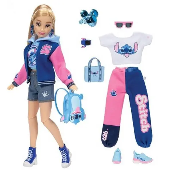Disney ILY 4ever 12.5" Doll w/ Stitch Varsity Jacket Blonde Hair & Brown Eyes