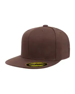 Flexfit 6210 Unisex Premium Fitted High Crown Cap - High-Profile Flat Visor, Matching Color Sweatband, Acrylic Plain Fabric, Jeans-Friendly Design