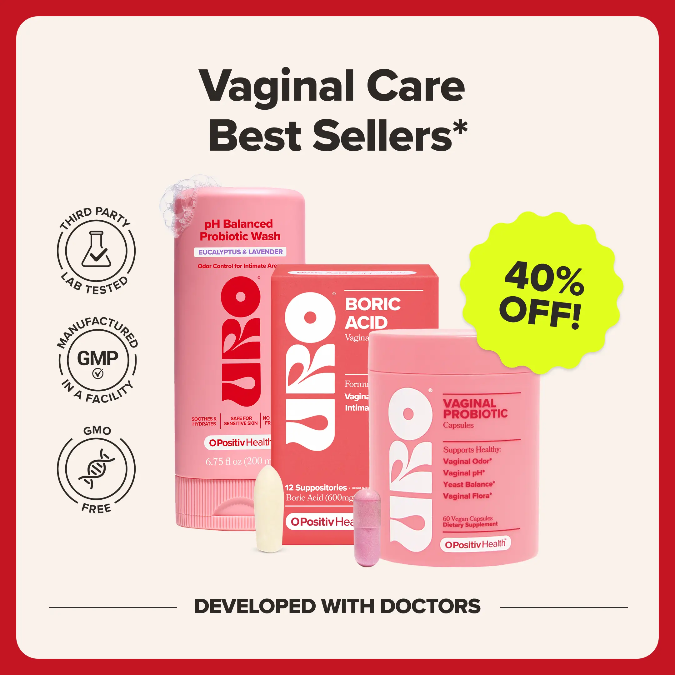 O Positiv Best Selling Bundle - pH Balanced Probiotic Wash, Gentle pH for Freshness, & BA for Fast Relief O Positiv Best Selling Bundle - pH Balanced Probiotic Wash, Gentle pH for Freshness, & BA for Fast Relief