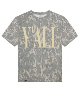 Y'ALL Puff Print Trendy Cute Camo T-Shirt