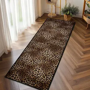 Leopard Print Long Rug, Animal Printed Rug, Multiple Colors Available, Soft Durable Washable Carpet for Indoor Outdoor Use, Perfect for Hallway Kitchen Bedroom Dining Room Balcony