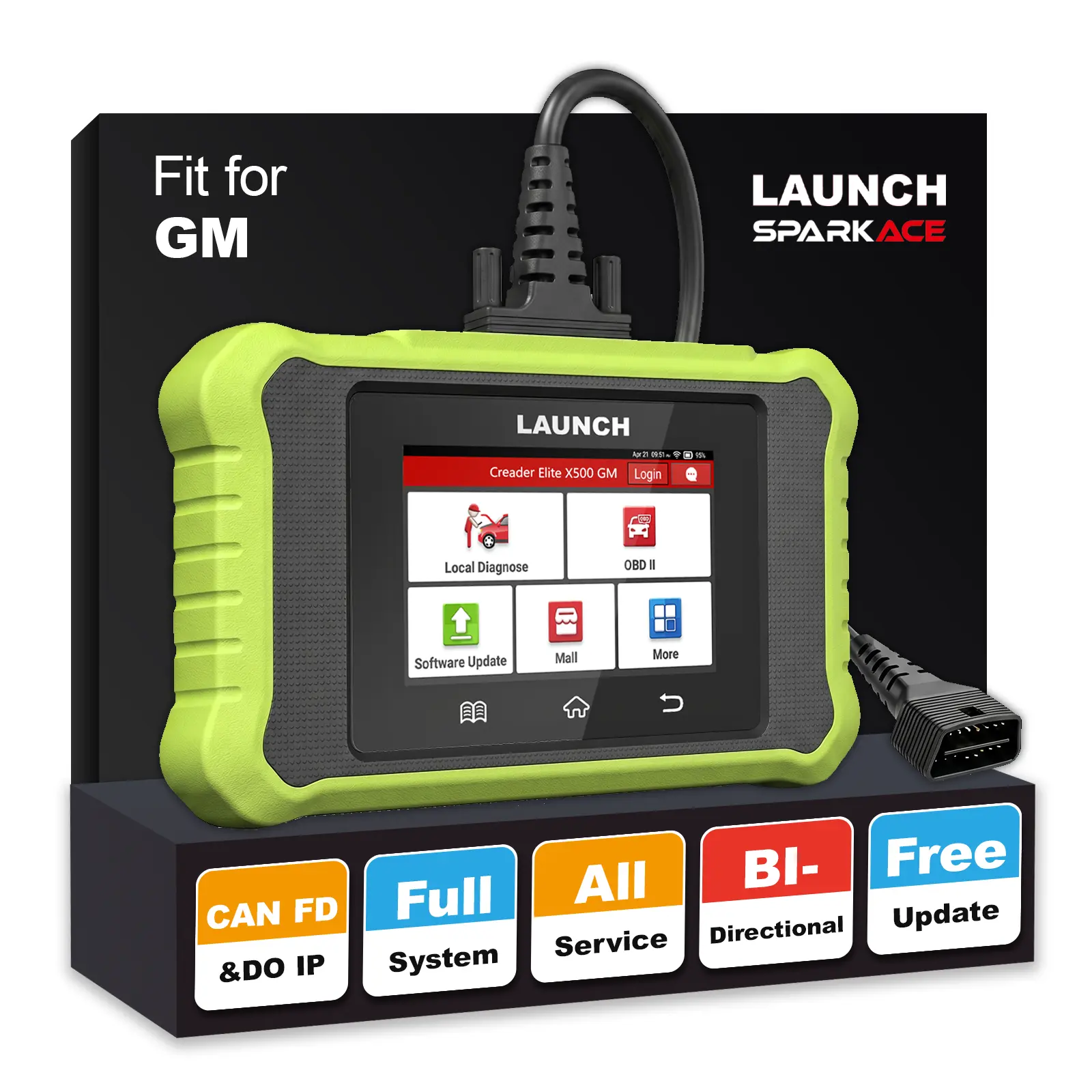 LAUNCH OBD2 Scanner Creader Elite X500 fit for GM,Full System Bi-Directional Scan Tool,All Reset Services,Code Reader for GM/Buick/Cadillac/Chevrolet,AUTOVIN,Lifetime Free Update