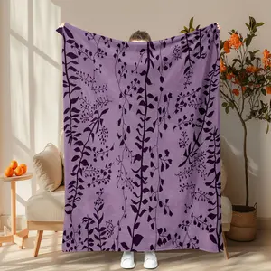 Leaf Pattern Blanket, Floral Print Blanket, Soft Comfortable Throw Blanket, Warm Napping Blanket for Home Office Travel Camping, Soft Comfy Blanket