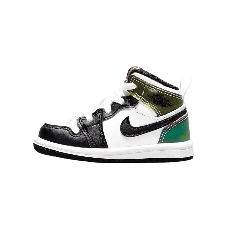 Toddler Girl's Nike Air Jordan 1 Mid SE TD Mid Top Sport Sneaker - Heat Reactive Color Change, Round Toe, Laces, Durable Construction, Easy Wearability, Rubber Sole, Multi-Size, All Seasons Athletic Shoes for Outdoor Play & Casual Outings