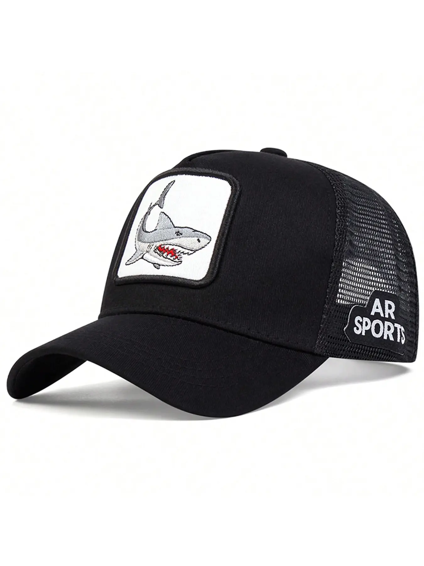 Unisex Dolphin Embroidered Mesh Baseball Cap, Adjustable Sun Protection Hat for Outdoor Travel Beach Vacation, Casual Fitted Woven Fabric, Casual Sports Cap, Summer Sports Cap, Adjustable Casual Hats
