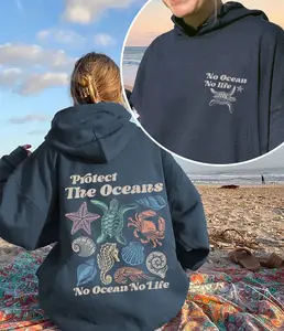 No Ocean No Life Hoodie, Protect The Oceans Sweatshirt, Save the Ocean Animals Marine Biology Shirt, Save the Ocean Aesthetic Beach Shirt, Local Surfers Gift, Beach Days shirt, Sea Turtle Shirt, Summer Shirt