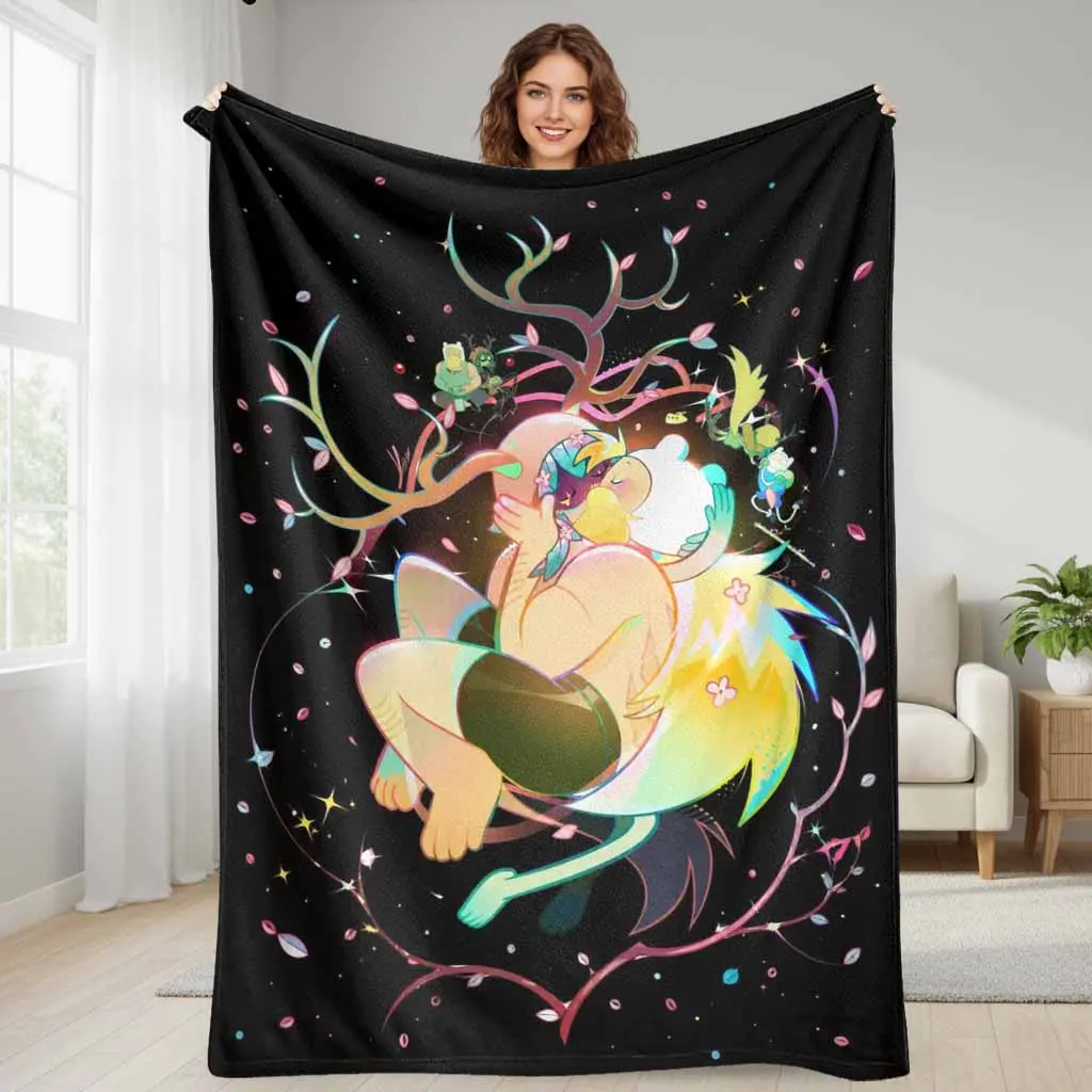 Fantasy Romantic Couple Flannel Blanket Dreamy Lovers Embrace Floral Pattern Soft Plush Lightweight Warmth Decorative Throw For Living Room Couch Bedroom Bedside Anniversary Gift