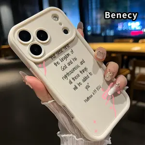 Phone Case for iPhone 17 Pro Max 16 15 14 Plus 13 12 Mini 11 XR X XS Air E Divine Seek Wish Pattern Pocket-Friendly Shockproof Silicone Protective Soft Smartphone Casing