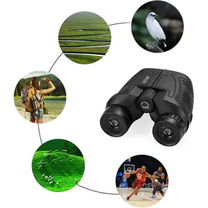 12x25 Compact Binoculars for Adults, Large Eyepiece Waterproof Binoculars with Low-Light Vision, High-Powered Easy-Focus Optics for Bird Watching, Outdoor Hunting class comfort