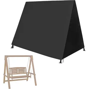 Outdoor Swing Cover A-Frame Patio Swing Protector for 3 Seater Outdoor Patio Swing Patio Swing Chair Cover Black Large