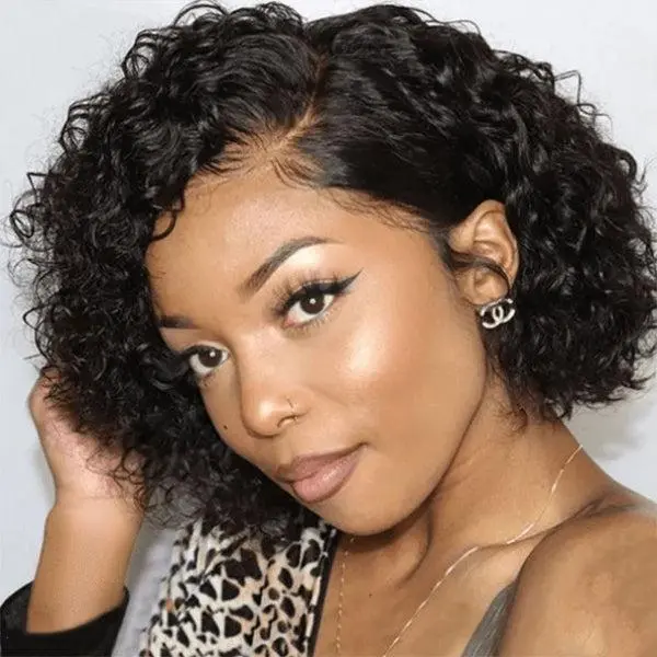 Luvme hair Pre Cut Trendy Short Cut Curly Minimalist HD Lace Glueless Side Part Wig Live-Streaming
