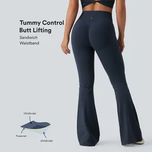 【Creator's Pick】Halara UltraSculpt High Waisted Scrunch Butt Lifting Tummy Control Shaping Yoga Flare Leggings with Pockets