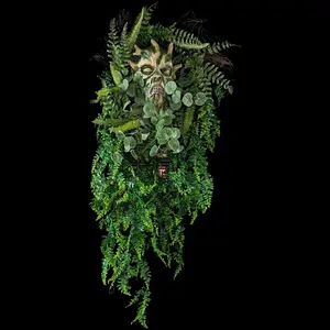 Swamp Thing Halloween Wreath Decor with Real Twigs and Faux Greenery