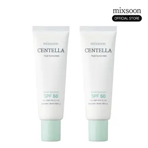 [mixsoon Official Shop] Centella Hyal Sunscreen Duo SPF50 PA++++ — Non-Sticky, No White Cast, Lightweight Daily UV Protection for Sensitive Skin