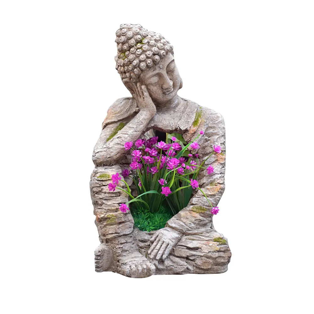 Homary Outdoor Sleeping Buddha Statue Sculpture, Magnesium Oxide Flower Pot Planter, Garden Sculptures Statues, Outdoor Decor, Backyard Garden Accessories, Outdoor Garden Accessories