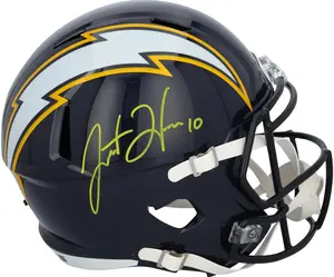 Justin Herbert Los Angeles Chargers Autographed Riddell 2025 Alternate Speed Replica Helmet - Fanatics Authentic Certified