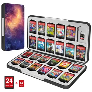 Slim Game Card Case with 24 Slots for Nintendo Switch Game Card & Micro SD Card - Hard Shell Card Storage Box, Shockproof & Easy to Use - Console Acc