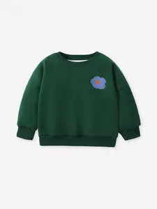Toddlers & Kids Forest Green Flower Sweatshirt for Girls