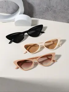 Vintage Simple Tinted Lens Cat Eye Frame Sunglasses, Trendy Casual Sunglasses for Women & Men, Fashionable Sunglasses, Fashion Accessories for Everyday Use and Outdoor Activities, Casual Stylish Glasses