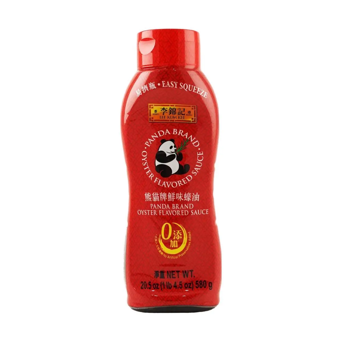 LEE KUM KEE Panda Oyster Sauce 580g - No Additives, Easy Squeeze Bottle