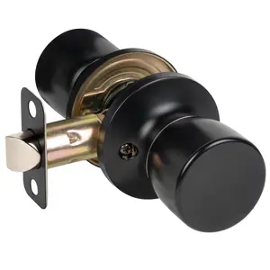 Passage Door Knob, Matte Black Door Knobs Keyless Doorknobs for Interior Doors, Hallway, Closet and More, No Locking Door Handle matte black door knob