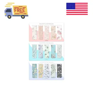 15 Pieces Magnetic Bookmarks, Page Markers for Students, Teachers, Reading (Floral Style)