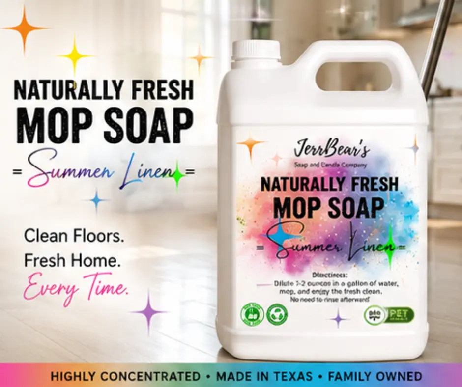 JerrBear Naturally Fresh Mop Soap for Clean and Healthy Floors 32oz Eco-Friendly Formula with Refreshing Cleaner Fragrance, Household Scented Cleaner Perfume