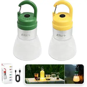 LED Bright Lanterns Camping Lantern, 2PCS Portable Waterproof Camping Lamps Long Battery Life Hanging Tent Light with 7 Color Lighting for Fishing Hiking Emergency fast  shipping  items outdoorfun