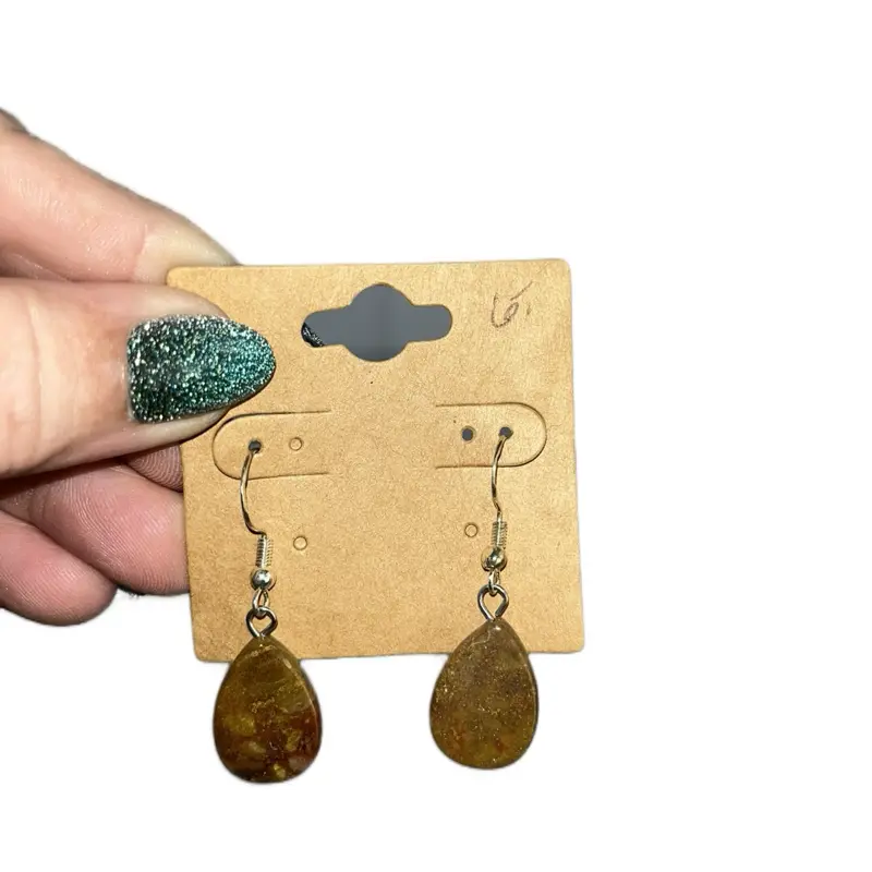 Jasper Drop Earrings in S925 Sterling Silver - Genuine Natural Gemstone, Tarnish Resistant, Elegant Design for Adults