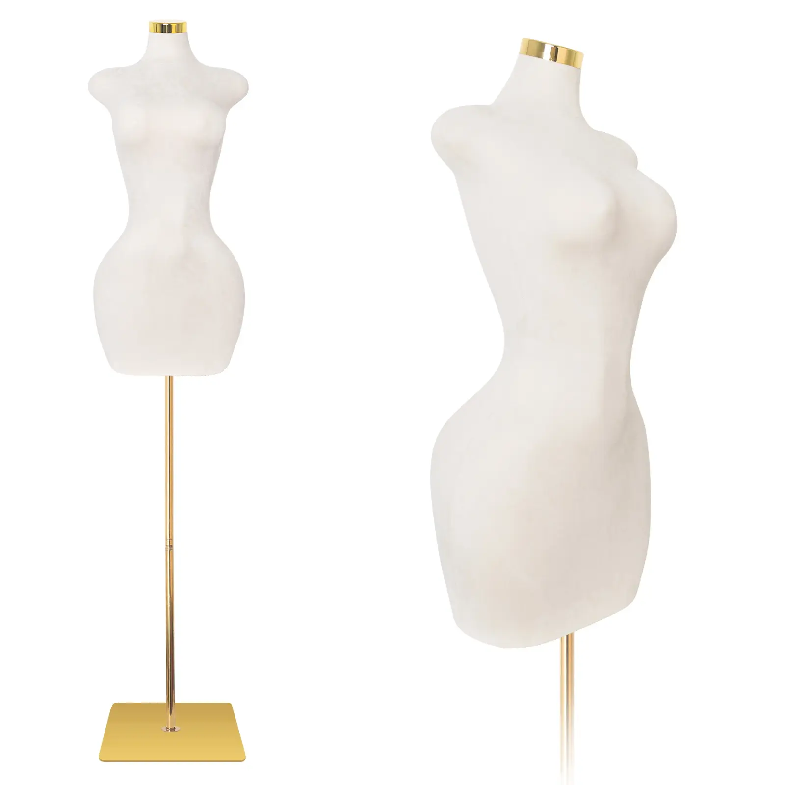 Plump Waist & Hips Dress Form Mannequin for Sewing, Strong Solid Torso Stand for Clothing Displays, Adjustable Height 60-78 in