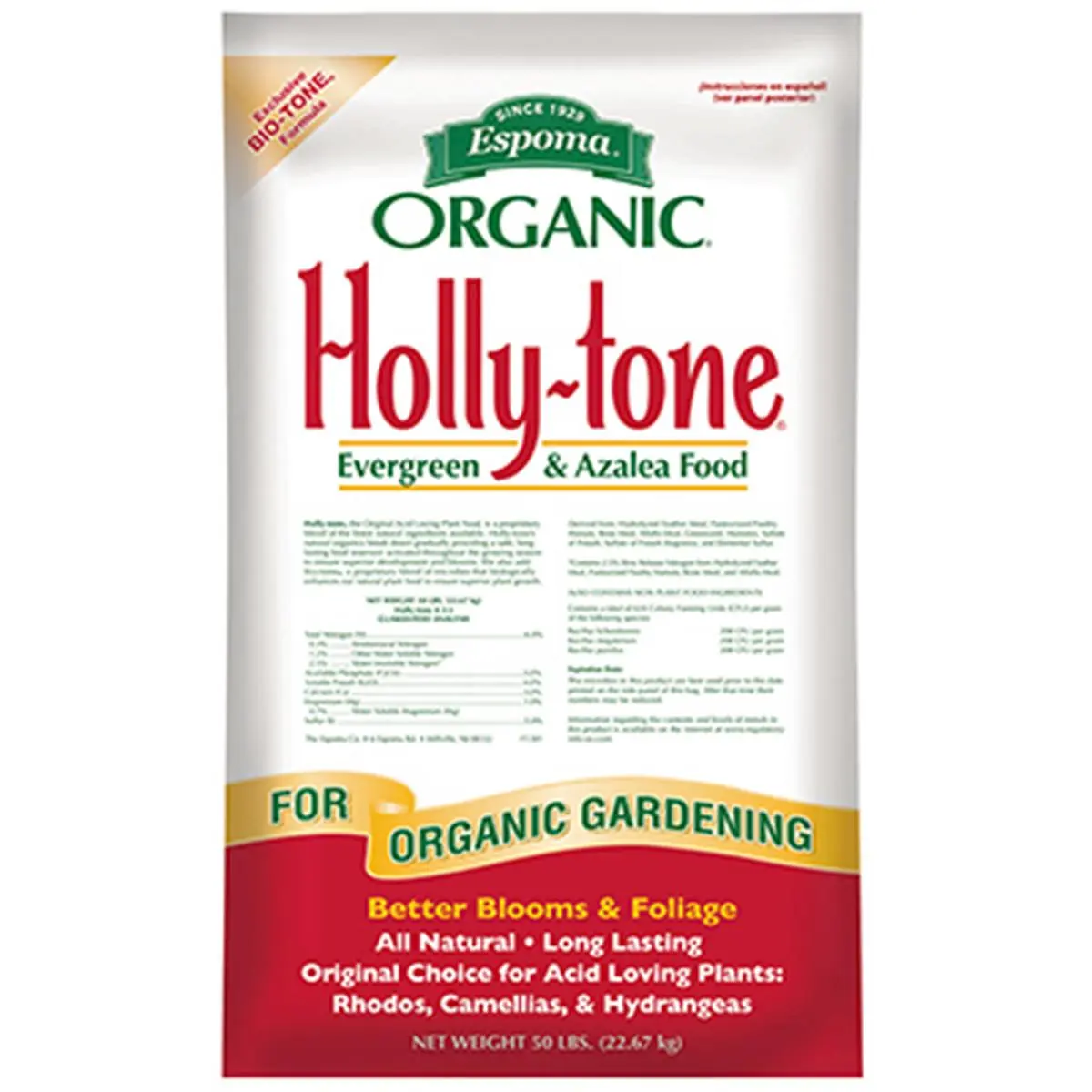 Espoma HT50 Holly Tone Fertilizer, 50 lbs, 4-3-4 Formula