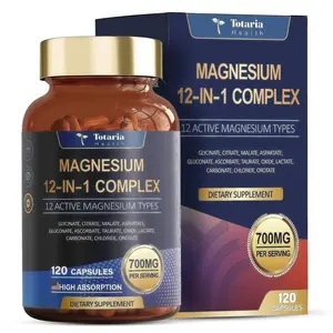 12-in-1 Magnesium 700mg | Full-Spectrum Mineral Blend for Active Lifestyles & Daily Balance | Easy-to-Swallow Vegan Caps