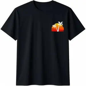 Cool Summer Sunset Vacation Men Women Beach Palm Trees T-Shirt  Graphic tees