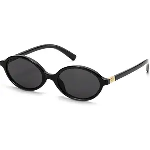 Retro Oval Sunglasses for Women Vintage 90s Y2K Trendy Designer Sun Glasses with UV400 Protection & Lightweight PC Frames