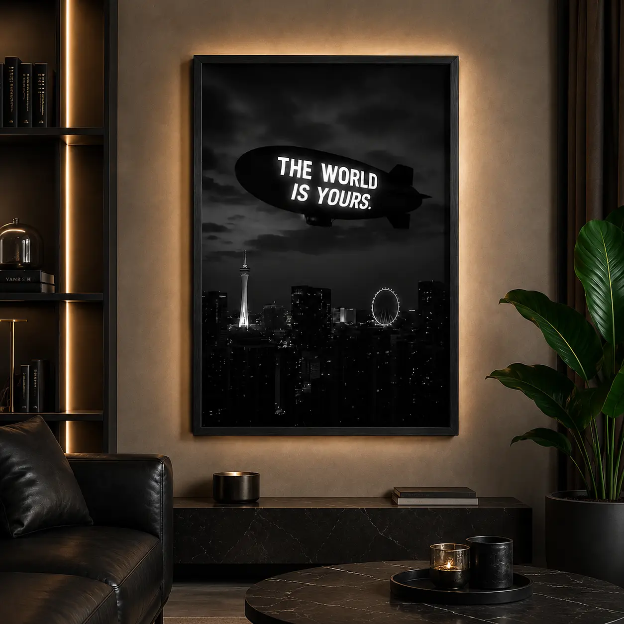 "The World Is Yours" Motivational Poster |   Inspirational Canvas Wall Art for Home, Gym & Office