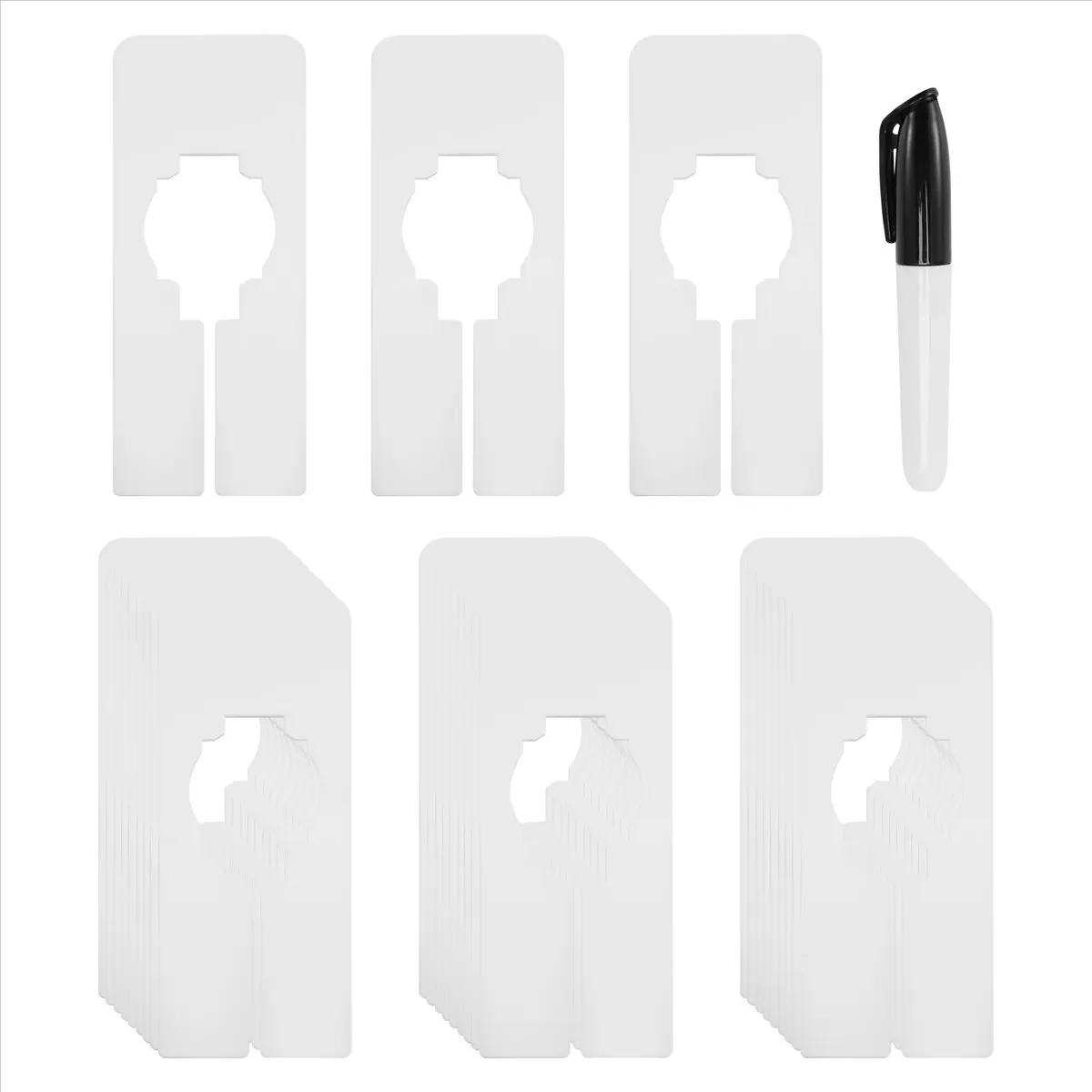 30 Closet Dividers for Hanging Clothes- Rectangle Clothing Size Dividers,White Closet Divider Set with Marker